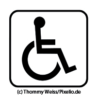 gemaltes Bild eines Menschen im Rollstuhl